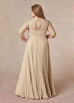 Azazie Corinne Kleider für die Brautmutter A-Linie Pailletten Chiffon Kleid Champagner image9