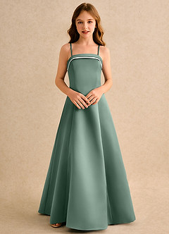 Azazie Izel Girls Formal Flower Girl Klänningar Klä A-Line i Matt satäng Plisserad image6
