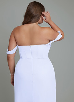 Azazie Johana Brautjungfernkleider Wandelbar Meerjungfrau-Linie Schulterfrei Chiffon Kleid Lavendel image14