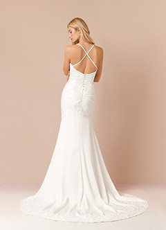 Azazie Santana Final Sale Mermaid Sequins Crepe Back Satin Brides Dress image2