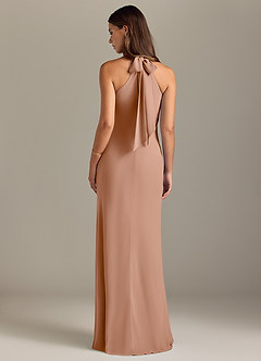 Azazie Doretta Bridesmaid Dresses Champagne Rose Mermaid Pleated Chiffon Dress image8