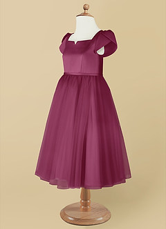 Azazie Malinda Final Sale Blushing Pink Ball-Gown with Sleeves Tulle Dress image8