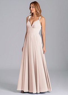 Azazie Darana Bridesmaid Dresses Rose Petal A-Line Corset Chiffon Dress image4