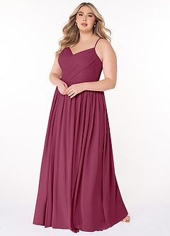 Azazie Cora Bridesmaid Dresses Mulberry A-Line Pleated Chiffon Dress image8