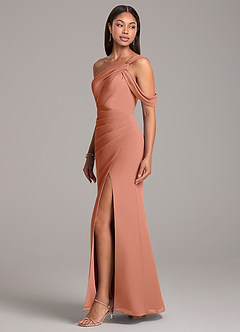 Azazie Wynter Bridesmaid Dresses MAI TAI Sheath Off the Shoulder Chiffon Dress image3