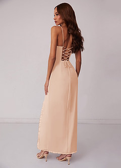 Barbie ♥ Azazie Final Sale English Rose Sheath Corset Chiffon Dress image3