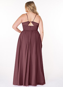 Azazie Cora Bridesmaid Dresses Sangria A-Line Pleated Chiffon Dress image14