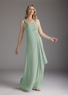Azazie Weisz Mother of the Bride Dresses Agave A-Line Square Neckline Pleated Chiffon Dress image4