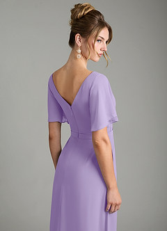 Azazie Ambrosia Bridesmaid Dresses Lilac A-Line Pleated Chiffon Dress image7