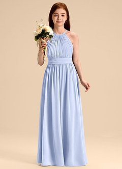 Azazie Malone Junior A-Linie Plissee Chiffon Kleid Eis image4