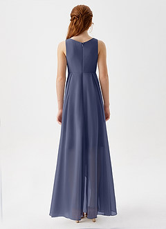 Azazie Lizette Junior Stormy A-Line Pleated Chiffon Dress image6