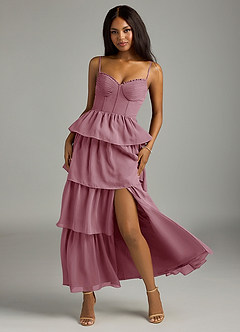Azazie Kaiden Bridesmaid Dresses Vintage Mauve A-Line Sweetheart Neckline Chiffon Dress image5