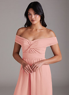 Azazie Lamara Robes de demoiselle d'honneur Combinaison Convertible en Mousseline de soie Épaule décolletée Rosette image7