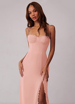 Barbie ♥ Azazie Final Sale Rosette Sheath Corset Chiffon Dress image4