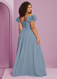 Barbie ♥ Azazie Bridesmaid Dresses Dusty Blue A-Line Off the Shoulder Chiffon Convertible Dress image19