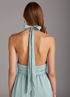 Azazie Oli Robes de demoiselle d'honneur Combinaison en Satin extensible Plissée Verre De Mer image5