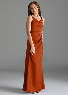 Azazie Maci Junior Klä av Sjöjungfru i Stretch Satin Plisserad image4