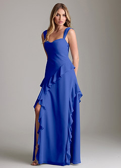 Azazie Sloane Bridesmaid Dresses Royal Blue A-Line Sweetheart Neckline Chiffon Dress image1