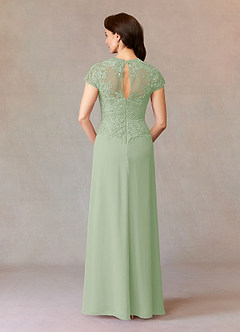 Azazie Junie Mère de la mariée Robes Robe Trapèze en Mousseline de soie Dentelle Vert Sauge image6