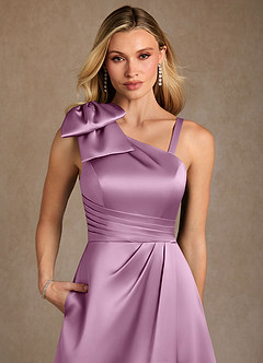 Azazie Easton Mother of the Bride Dresses Wisteria A-Line One Shoulder Stretch Satin Dress image5
