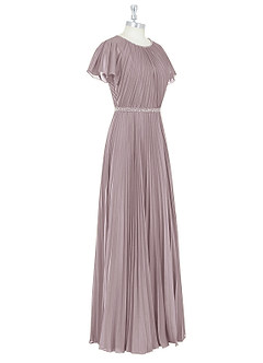 Azazie Kara Modest Bridesmaid Dresses A-Line Pleated Chiffon Floor-Length Dress image9