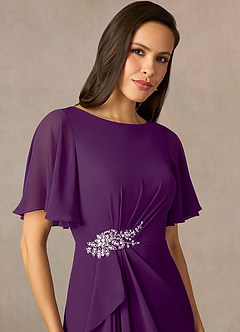 Azazie Rain Mother of the Bride Dresses Grape Sheath Beaded Chiffon Dress image3