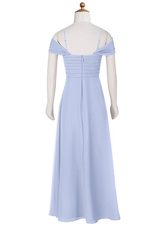 Azazie Kaitlynn Junior Ice A-Line Off the Shoulder Chiffon Dress image8
