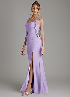 Azazie Jessamine Bridesmaid Dresses Lilac Mermaid Corset Chiffon Dress image5