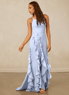 Christian Siriano Bridal for Azazie 1006 Brautjungfernkleider Meerjungfrau-Linie Gestreift Chiffon Kleid Eis image4