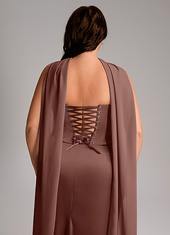 Azazie Sorrel Bridesmaid Dresses Espresso Mermaid Strapless Stretch Satin Convertible Dress image9