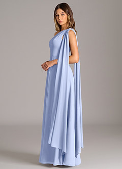 Azazie Tella Bridesmaid Dresses Ice A-Line One Shoulder Chiffon Dress image5