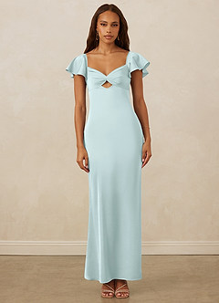 Christian Siriano Bridal for Azazie 1005 Brautjungfernkleider Etui Herzausschnitt Stretch-Satin Kleid Seegrün image1