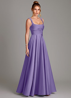 Azazie Azaria Vestidos de madrinha de casamento Vestido Taiti de Cetim elástico de Linha A com Corpete image4