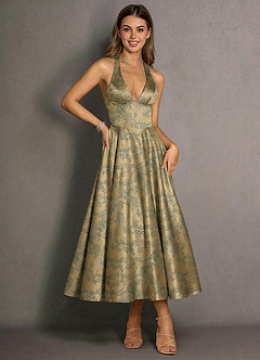 Isabeau Green Brown Maxi Dress image3