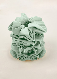 front Farblich passendes Brautjungfern-Scrunchie-Set aus Stretch-Satin in Übergröße