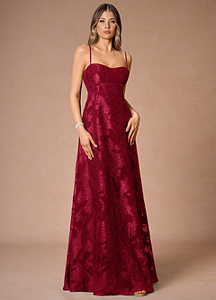 Hollis Ruby Red Lace Back Maxi Dress image3