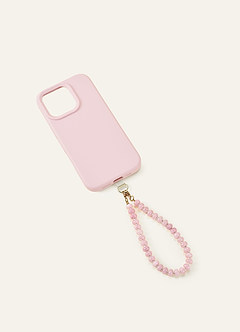 front Natural Stone Bag Strap Charm Beads Embellished Phone Chain