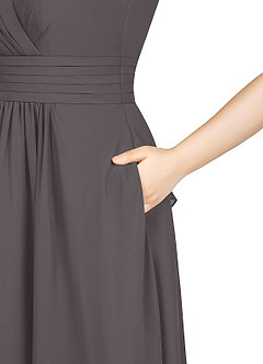 Azazie Kyla Bridesmaid Dresses A-Line Pleated Chiffon Knee-Length Dress image10