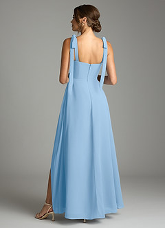 Azazie Debra Bridesmaid Dresses Powder Blue A-Line with Pockets Chiffon Convertible Dress image10