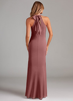 Azazie Doretta Bridesmaid Dresses Desert Rose Mermaid Pleated Chiffon Dress image2