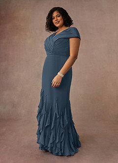 Azazie Bailora Mother of the Bride Dresses Neptune Mermaid Ruched Chiffon Dress image7