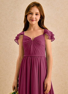 Azazie Meimei Girls Formal Flower Girl Klänningar Klä A-Line i Chiffong Plisserad image6