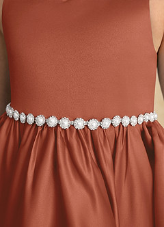 Azazie Julietta Flower Girl Dresses Auburn Ball-Gown Convertible Tulle Dress image10
