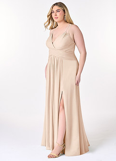 Azazie Farren Bridesmaid Dresses White Alabaster A-Line Pleated Chiffon Convertible Dress image12