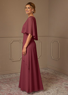 Azazie Bowie vestidos de madre de la novia Vestido de Merlot de Gasa de Corte En A image4