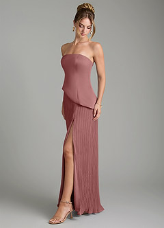 Azazie Tierney Bridesmaid Dresses Desert Rose A-Line Strapless Chiffon Convertible Dress image5