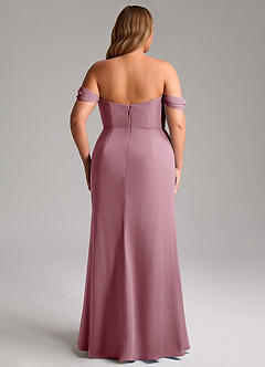 Azazie Saige Bridesmaid Dresses Vintage Mauve A-Line Off the Shoulder Chiffon Convertible Dress image15