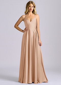 Azazie Truce Suknie dla druhen Linia A Satyna elastyczna Do ziemi Sukienka image3