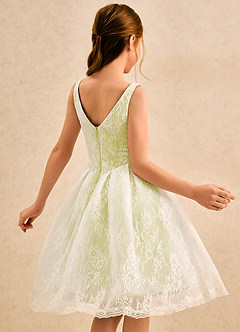 Azazie Cubbie Girls Formal Abiti da Ragazza di Fiori Abito A-Line in Pizzo Sorbetto Al Limone image2