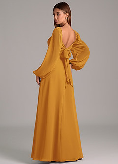 Azazie Annistyn Brudtärnklänningar Klänning av A-Linje i Chiffong Långärmad Knäck image2